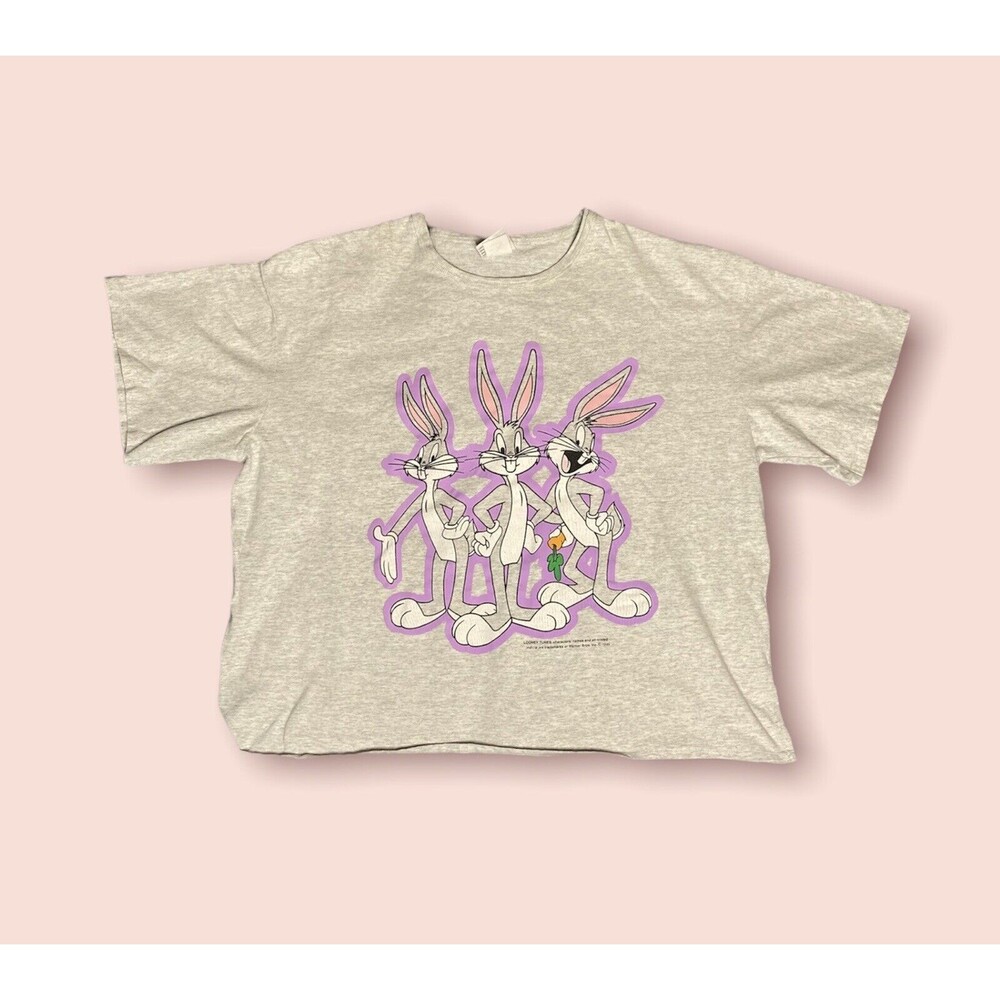 Vintage 1994 Looney Tunes Bugs Bunny Cropped Single-Stitch Made in USA Tee XL